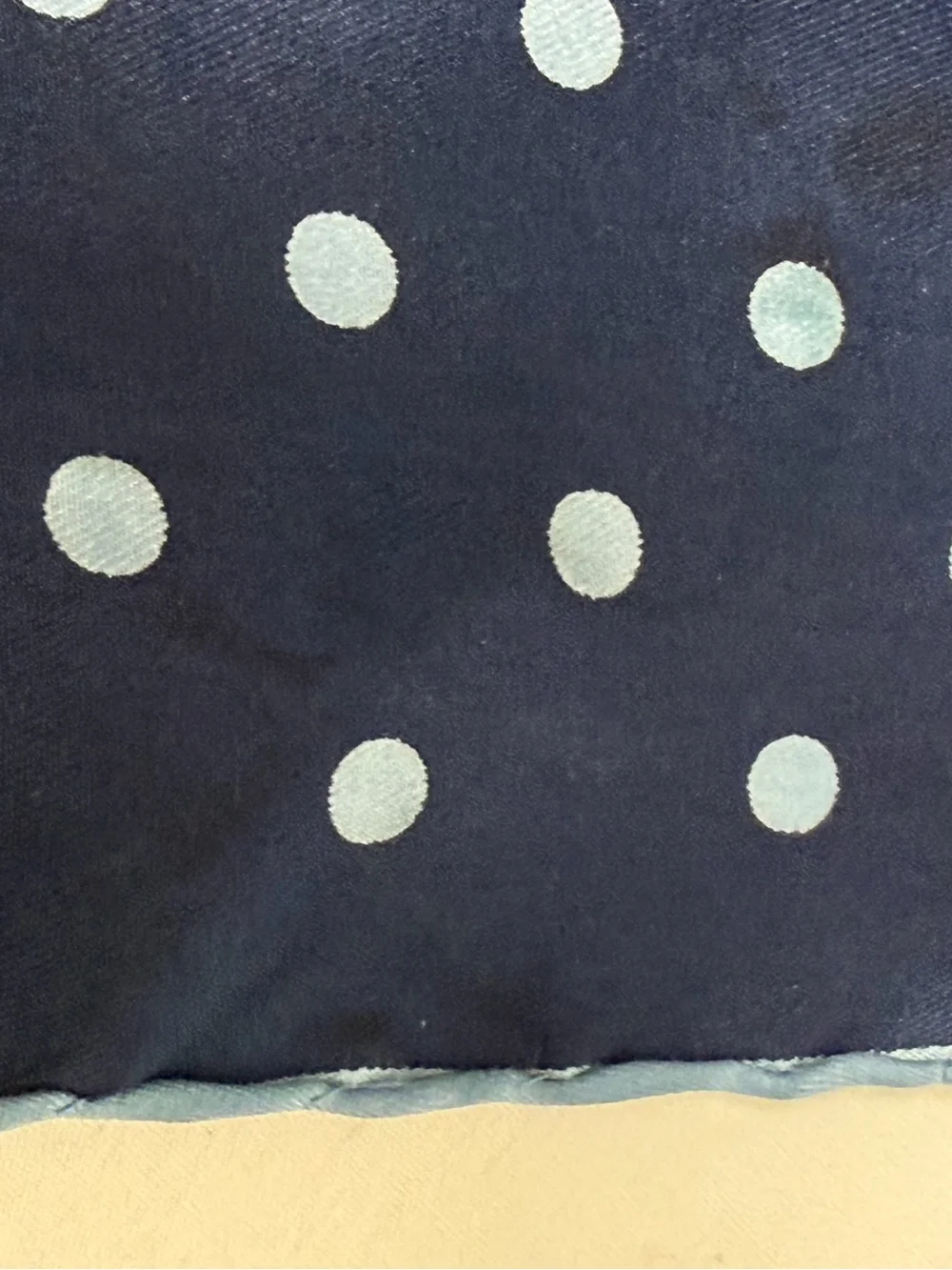 VTG Timeless Navy Blue Polka Dot Square Silk Scarf | Neck / Hair Scarf